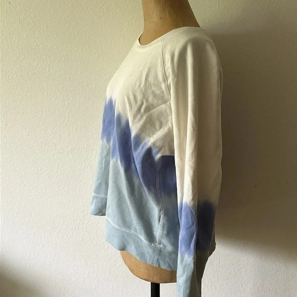 Rails sz L Theo Ocean Tide Dye Sweatshirt white to blue ombré cotton blend VGUC - Picture 2 of 7
